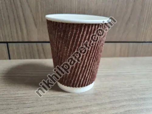 250 Ml Ripple Paper Cup For Coffee Tea Feature Biodegradable