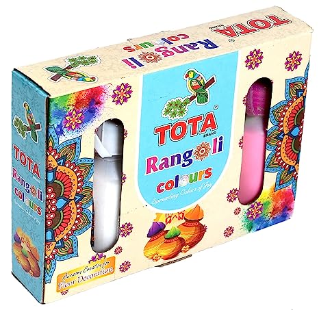 TOTA Rangoli Colour Powder Bottles For Floor Set Of 5 80 Gm Each In