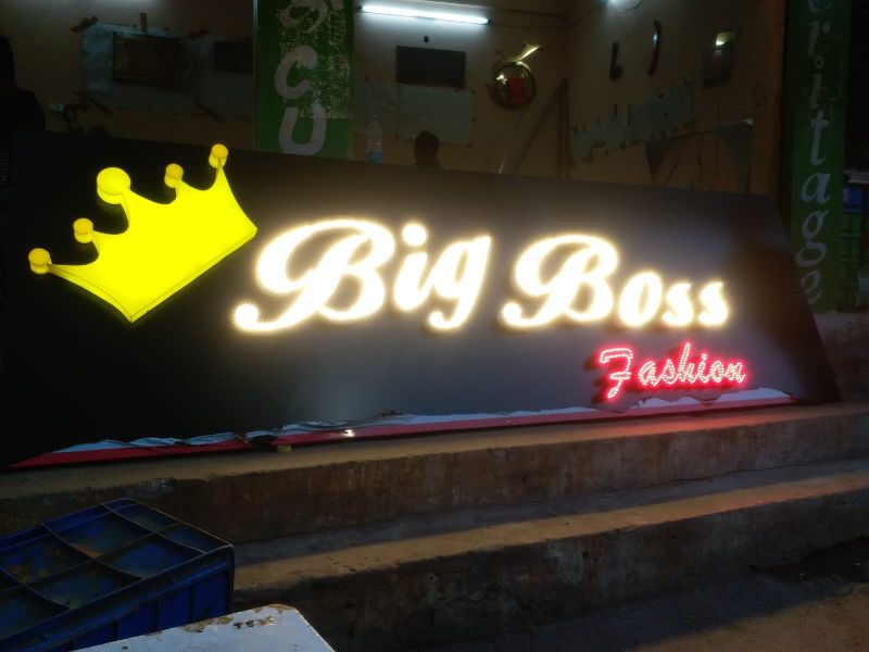 Multicolor Customized Rectengular Acrylic Open Led Sign Board For