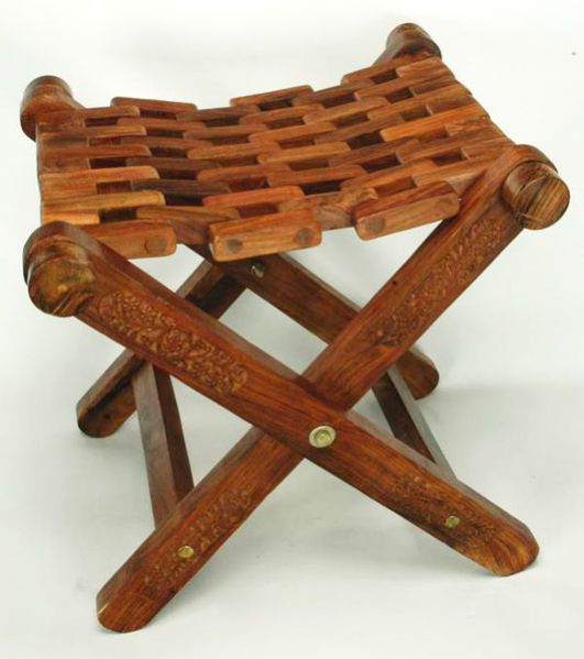 Buy Wooden Folding Stool from Usha Handicrafts, Saharanpur, India ID