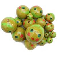 Painted Wooden Beads