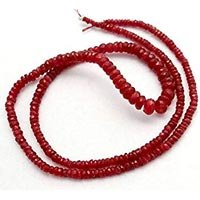 Ruby Faceted Beads
