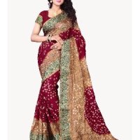 Cotton Bandhani Saree