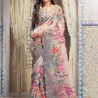 Printed Linen Saree