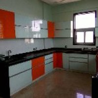 V Shaped Modular Kitchen