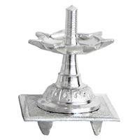 White Metal Diya