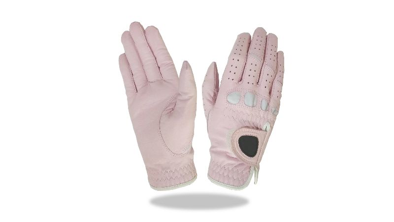 Full Leather Color Light Pink Golf Glove