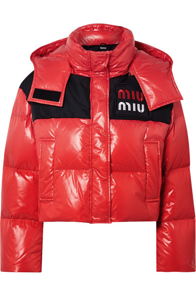 Cropped Two-tone Quilted Shell Down Jacket