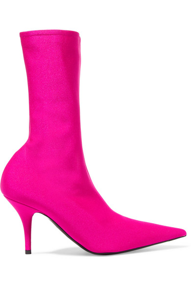 Hot Pink Spandex Sock Boots