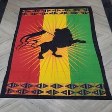 100% Cotton rastafari printed tapestry, for BEACH, SOFA, WALL HANGINGS, Size : 140 X 210 CM.