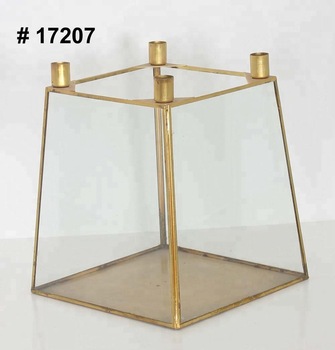 Glass candle holder lantern