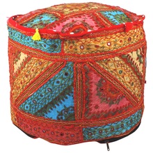 Indian Vintage Handmade Patchwork Ottomans