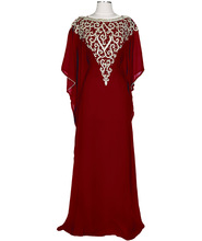 red embellished dubai caftan