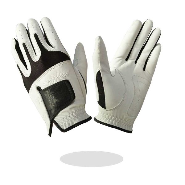 Full Leather Golf Glove combine Black Lycra