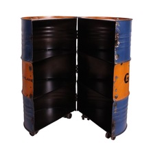 steel oil drum bar cabinet