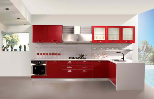 Polished L Shaped Modular Kitchen, for Home, Hotel, Pattern : Morden