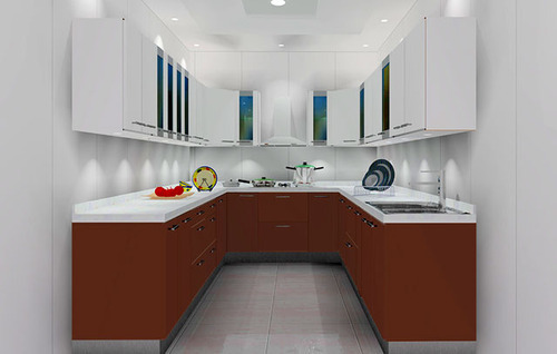 U Shaped Modular Kitchen, Pattern : Modern