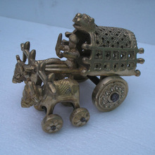 Antique Brass Cart Folk Art
