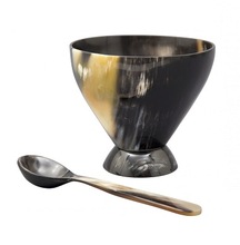 Buffalo Horn Cup with Spoon