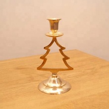Solid Christmas Tree Brass Candleholder