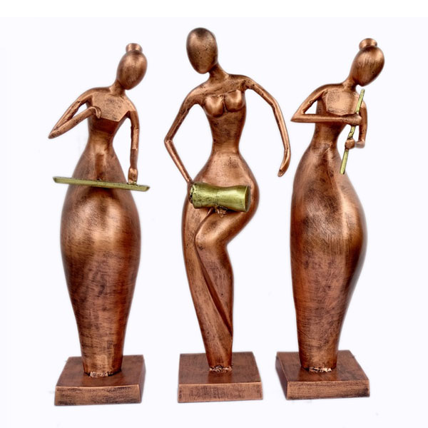 Metal Aluminium Lady Musician Statues, for Home Decoration, Feature : Europe
