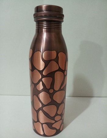 Antique Printed Copper Bottle