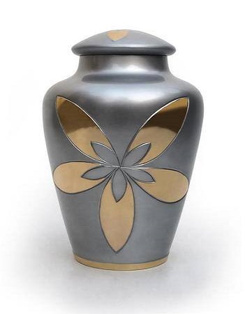 Classic Engraved Brass Funeral Urn