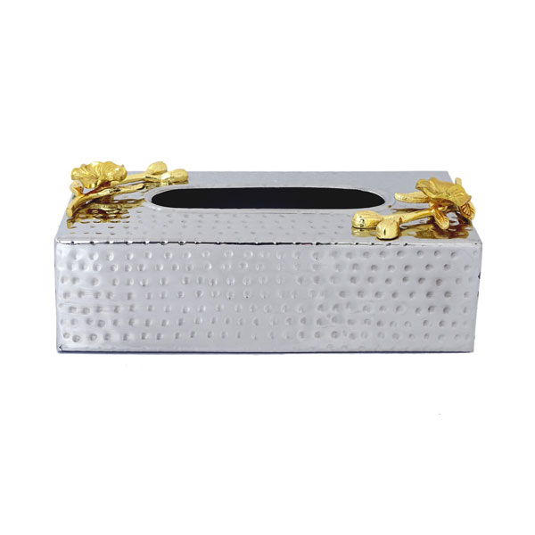 Stainless Steel Hammered Tissue Box Cover
