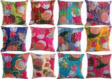 100% Cotton Floral Printed Cushion Cover, Size : 40*40cm