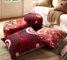 100% Cotton Handmade Suzani Cushion Cover, for Car, Chair, Decorative, Seat, Feature : Comfortable