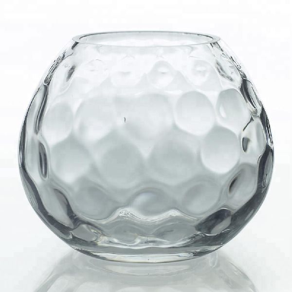 Round Shape Glass hammered Vase, for Home Decoration, Style : AMERICAN STYLE, Fashionable