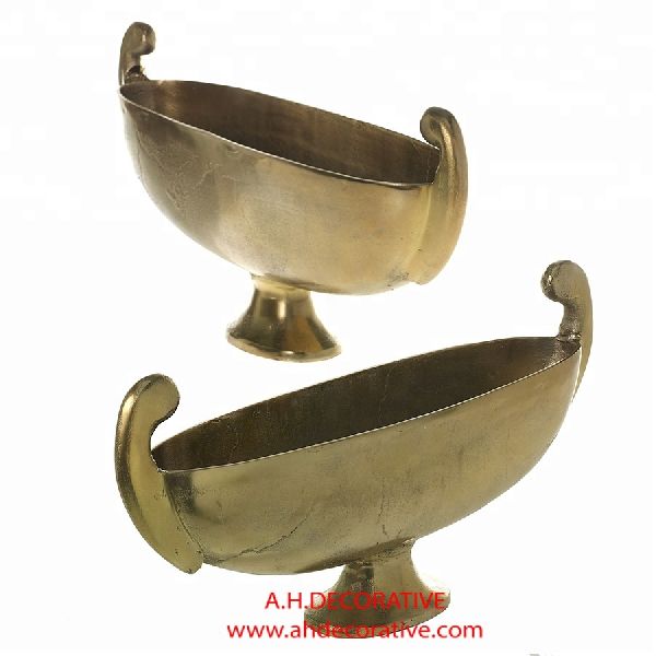 Aluminum Gold Boat Flower Bowl