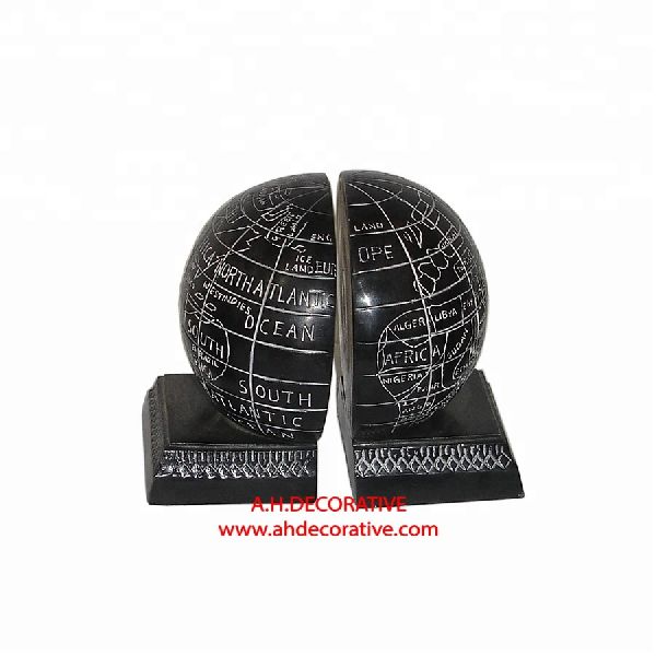 Metal Black Globe Book Ends