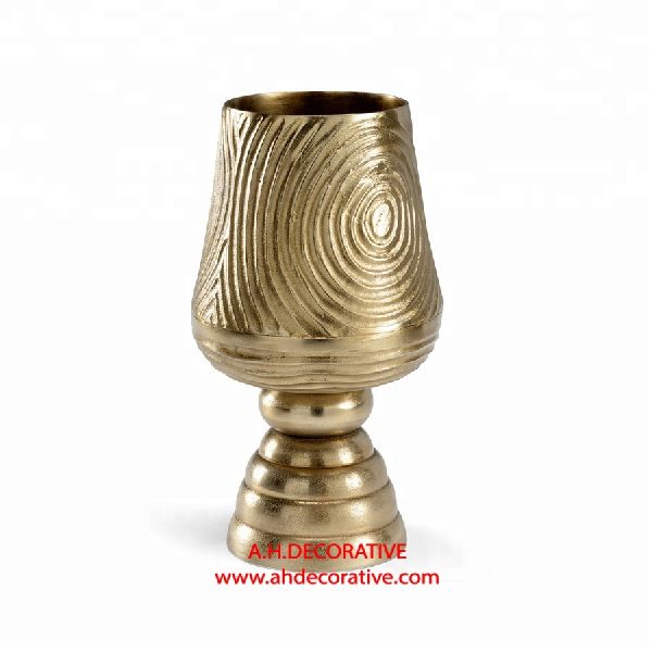 Gold Embossed Metal Flower Vase