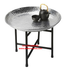 Metal Hammered Tray Side Table, for Home Furniture