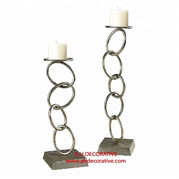 Metal Ring Pillar Candle Holder