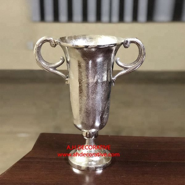 Aluminum Silver Trophy Trumpet Vase