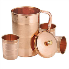 Copper Water Pitcher Jug Set