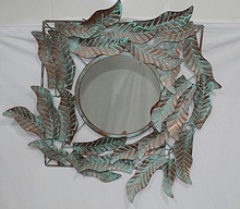 Leaf design wall Mirror With Bracket