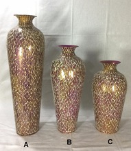 Mosaic Finished Metal Flower Vase