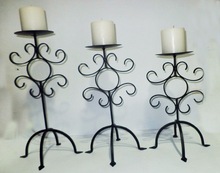 Customized Shape Wrought Iron Candle Stand, for  Home Lighting Decoration