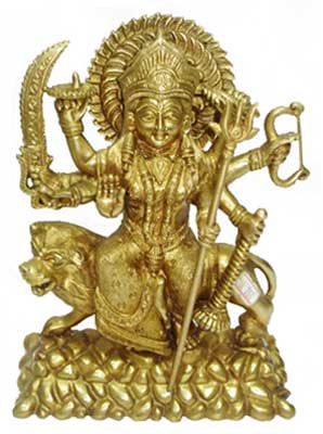 Printed Brass Durga Ji Statue, for Home, Hotel, Shop