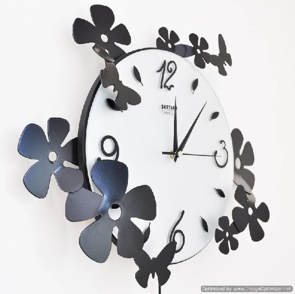 flower design wall clock