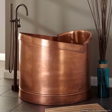 Round copper bath tube