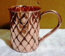 Solid copper mug