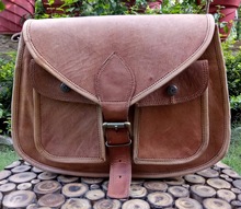 flap leather school satchel