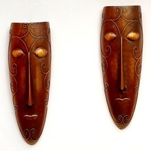 Iron male female mask wall decor, for Home Decoration, Feature : High Quality