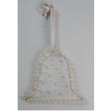   MS WIRE+ ROPE + BEADS HANGING CHRISTMAS BELL DECORATION