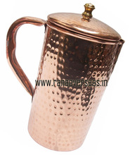 Pure Copper Hammered Water Serving Jug, Feature : Eco-Friendly