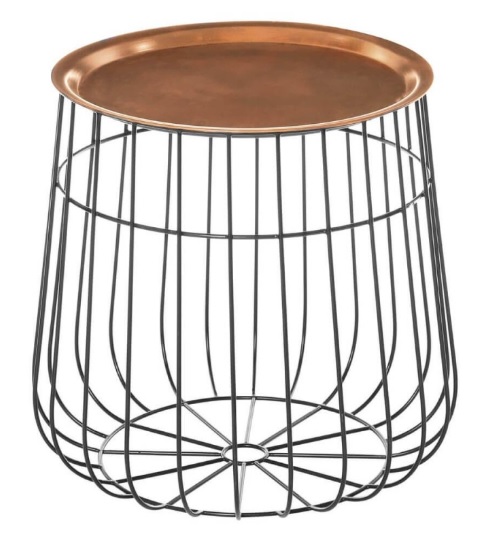 Copper Top Round Wire Coffee Table